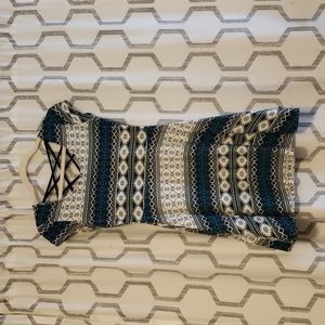 S Blue/Black Patterned Charlotte Russe Mini Dress